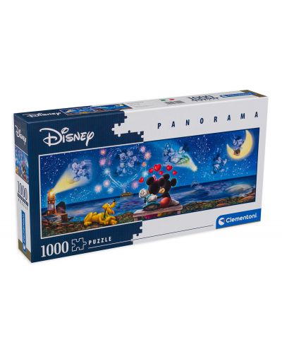 Puzzle panoramic Clementoni de 1000 piese - Mickey si Minnie Mouse - 1