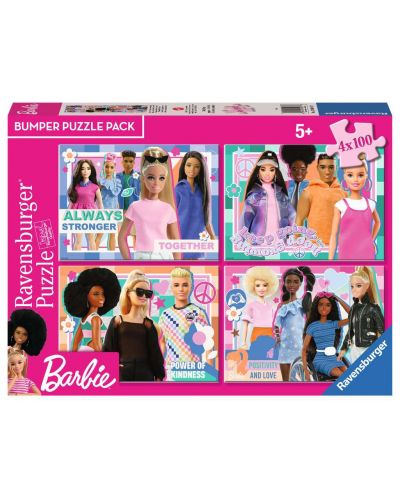 Puzzle Ravensburger din 4 х 100 de piese - Barbie - 1