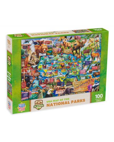 Puzzle Master Pieces din 100 de piese - Colaj cu parcuri naționale - 1
