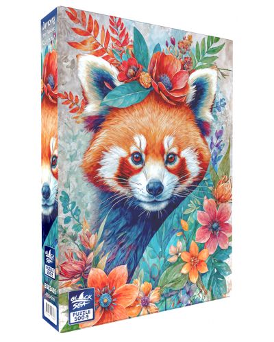 Puzzle de 500 de piese Black Sea - Printre flori: Red Panda - 1