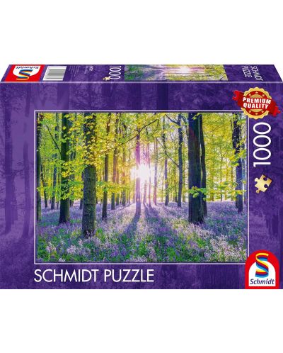 Puzzle Schmidt de 1000 de bucăți - Pădure tăcută de albăstrele - 1