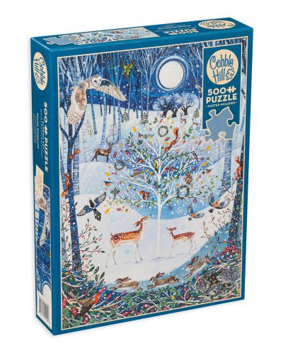 Puzzle Cobble Hill din 500 XXL piese - Iarna în pădure - 1