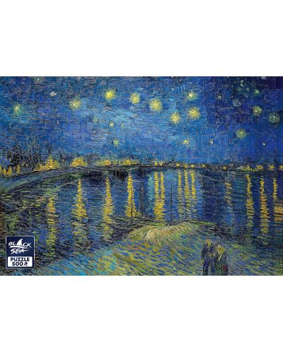Puzzle Black Sea din 500 de piese - Noapte Instelata peste Ron, Vincent van Gogh - 2