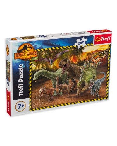 Puzzle Trefl din 200 de piese - Dinozauri în Parcul Jurasic - 1