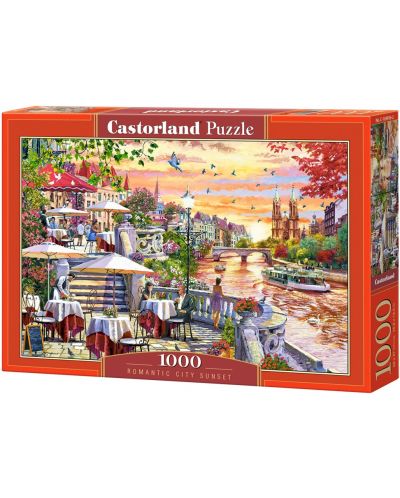 Puzzle Castorland din 1000 de piese - Oraș romantic la apus - 1