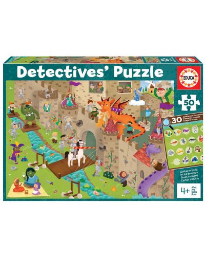Puzzle Educa de 50 piese - Detectives in the castle - 1