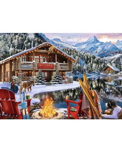 Puzzle Trefl din 2 x 500 de piese - Crăciun la munte | Ozone.ro
