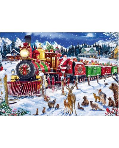 Puzzle Trefl de 1000 de piese - Trenul lui Moș Crăciun - 2