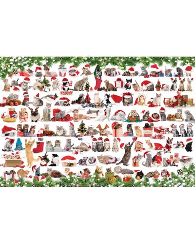 Eurographics Puzzle metalic de 1000 de piese - Pisicuțe de Crăciun - 2