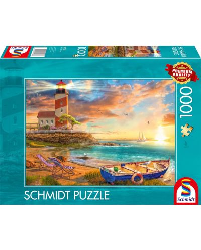 Puzzle Schmidt de 1000 de piese - Sunset o.lighthouse bay - 1