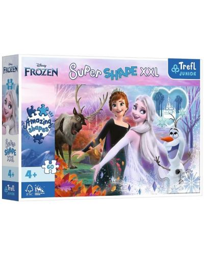 Puzzle Trefl din 60 de piese XXL - Elsa și Anna - 1