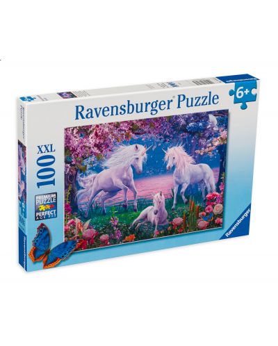 Puzzle Ravensburger din 100 de piese XXL - Unicorni fermecători - 1