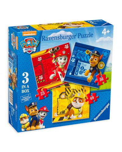 Puzzle Ravensburger 3 in 1 - Rubi, Marschall si Chase, Paw patrol - 1