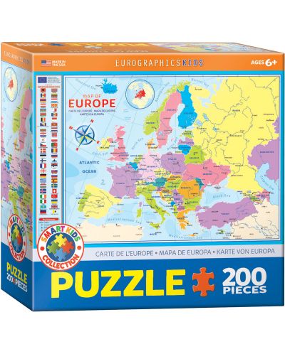 Puzzle Eurographics de 200 piese - Harta Europei - 1