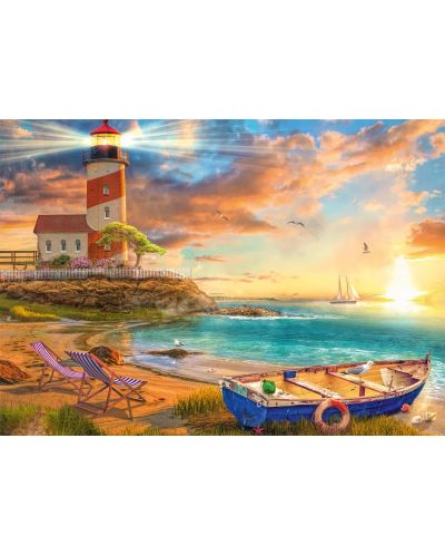 Puzzle Schmidt de 1000 de piese - Sunset o.lighthouse bay - 2