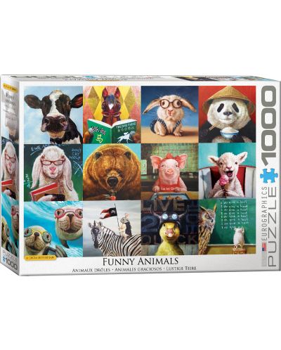 Puzzle Eurographics de 1000 piese - Funny Animals by L.Hefferna - 1
