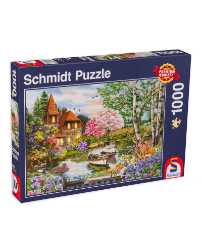 Puzzle Schmidt de 1000 de piese - Casa de langa lac - 1