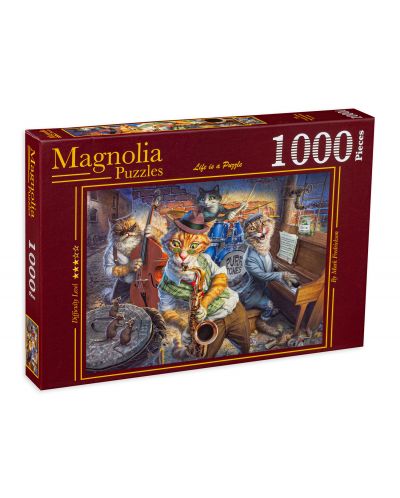 Puzzle Magnolia de 1000 piese - Pisici muziciene - 1
