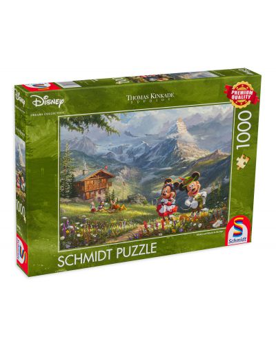 Puzzle Schmidt din 1000 de piese - Mickey în Alpi - 1
