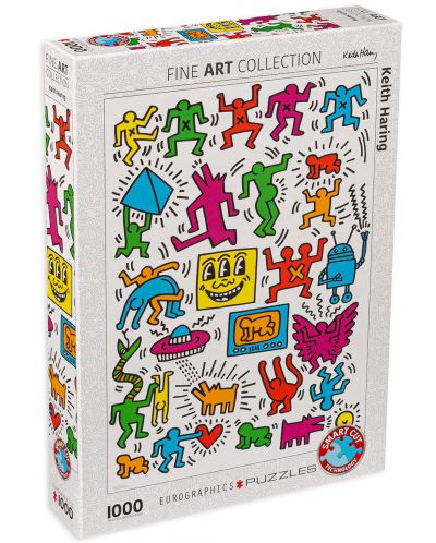 Puzzle Eurographics de 1000 piese - Colaj de Keith Haring - 1