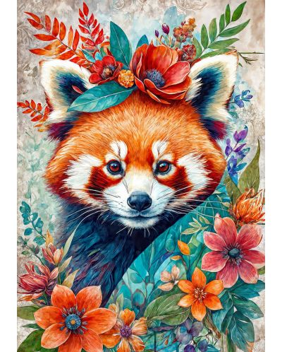 Puzzle de 500 de piese Black Sea - Printre flori: Red Panda - 2