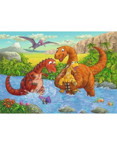 Puzzle Ravensburger din 2 x 24 de piese - Dinozauri, specia 2 - 2