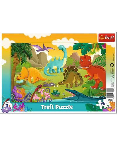 Puzzle Trefl de 15 piese - Dinozauri - 1