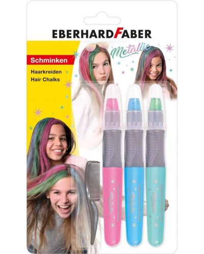 Creioane de păr Eberhard Faber - 3 culori, metalice - 1