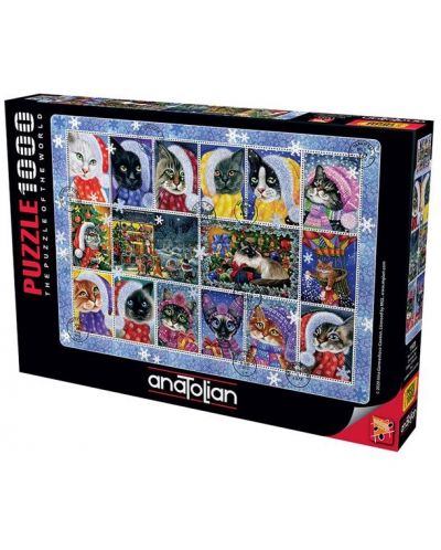 Puzzle Anatolian de 1000 piese - Pisici de Anul Nou - 1