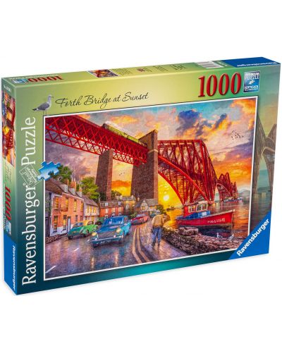 Ravensburger 1000 de piese Sunset Behind the Bridge Puzzle - 1