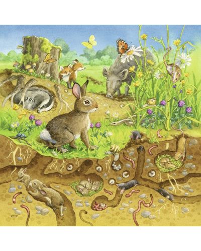 Puzzle Ravensburger de 3 de cate 49 piese - Animale in natura - 2