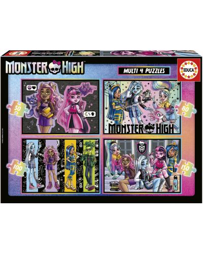 Puzzle Educa 4 în 1 - Monster High - 1