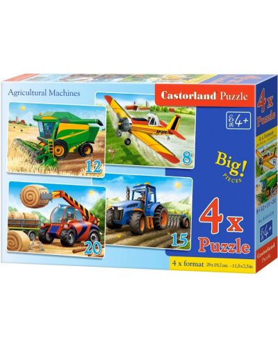 Puzzle Castorland 4 în 1 - Mașini agricole - 1