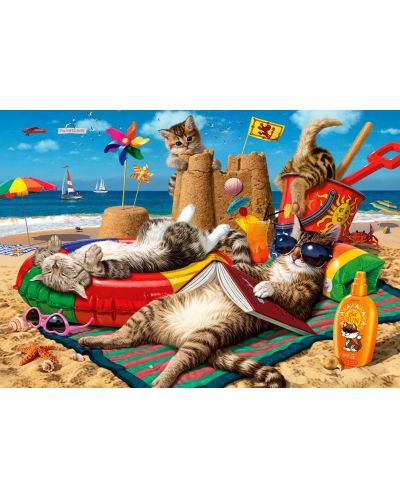 Puzzle Anatolian de 260 piese - Pisici pe plaja, Steve Reed - 2