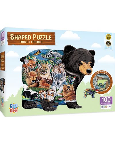  Puzzle Master Pieces de 100 piese -Forest Friends Shaped  - 1