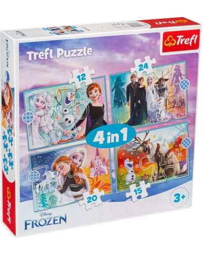 Puzzle Trefl 4 in 1 - Regatul înghețat - 1