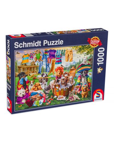  Puzzle Schmidt de 1000 piese - Animalele in gradina - 1