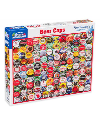 Puzzle White Mountain de 500 piese -  Beer Bottle Caps - 1