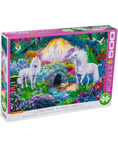 Puzzle Eurographics de 500 piese XXL  - In lumea unicornilor - 1