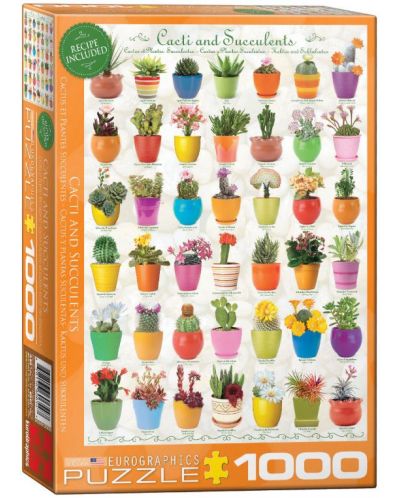 Puzzle Eurographics de 1000 piese - Cactusi si suculente - 1