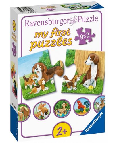 Puzzle Ravensburger din 9 х 2 piese - Farm Animals - 1