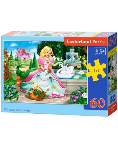 Puzzle Castorland 60 de piese - Prințesa și lebăda  - 1