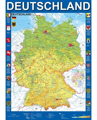 Puzzle Schmidt de 1000 piese - Map of Germany - 2