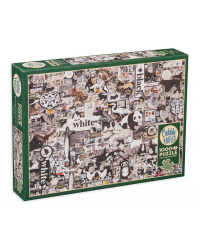 Puzzle Cobble Hill de 1000 piese - Animale alb-negru, Shelley Davis - 1