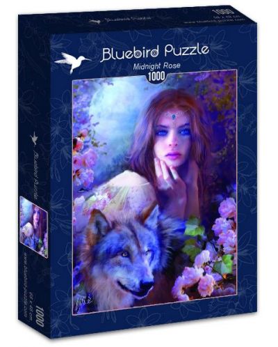 Puzzle Bluebird de 1000 piese -Trandafir de noapte - 1