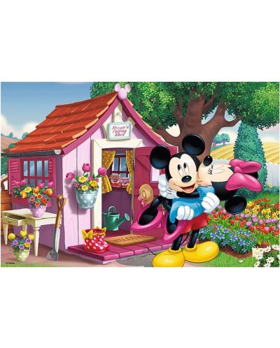 Puzzle Trefl de 60 piese - Mickey si Minnie Mouse in gradina - 2