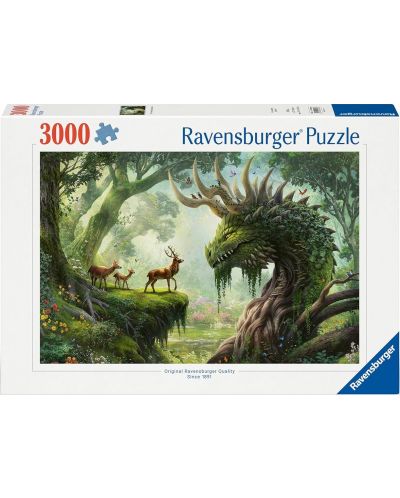 Puzzle Ravensburger din 3000 piese - Dragonul pădurii se trezește - 1