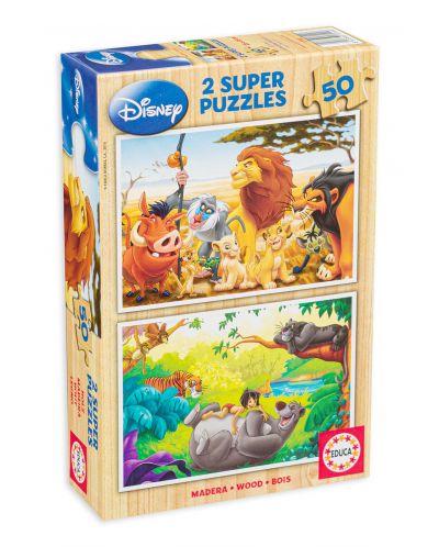 Puzzle Educa din 2 x 50 piese - Animal Friends - 1
