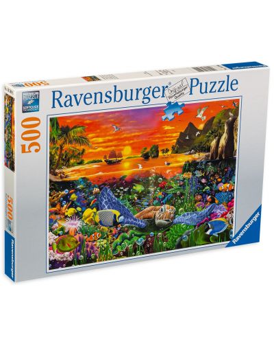 Puzzle Ravensburger de 500 piese - Testoasa pe recif - 1