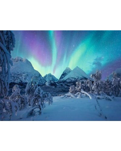 Puzzle Ravensburger  din  1500 piese - Când aurora boreală dansează - 2